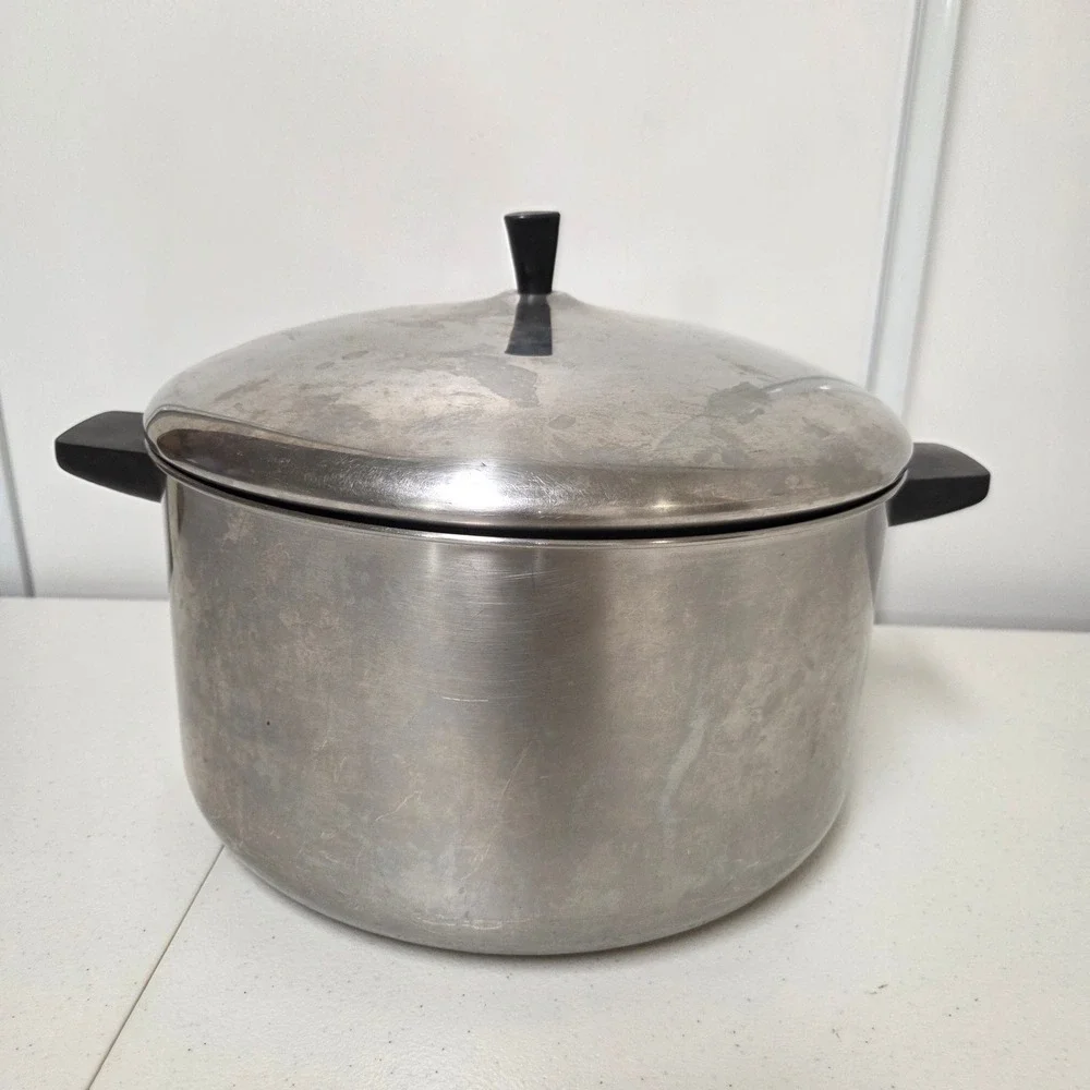 Farberware Aluminum Clad Stainless Steel Stock Pot with Lid Vintage NYC USA HM
